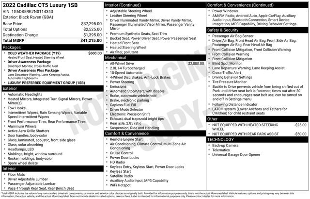 Certified 2022 Cadillac CT5 Luxury w/ Cold Weather Package AWD/4WD image 19