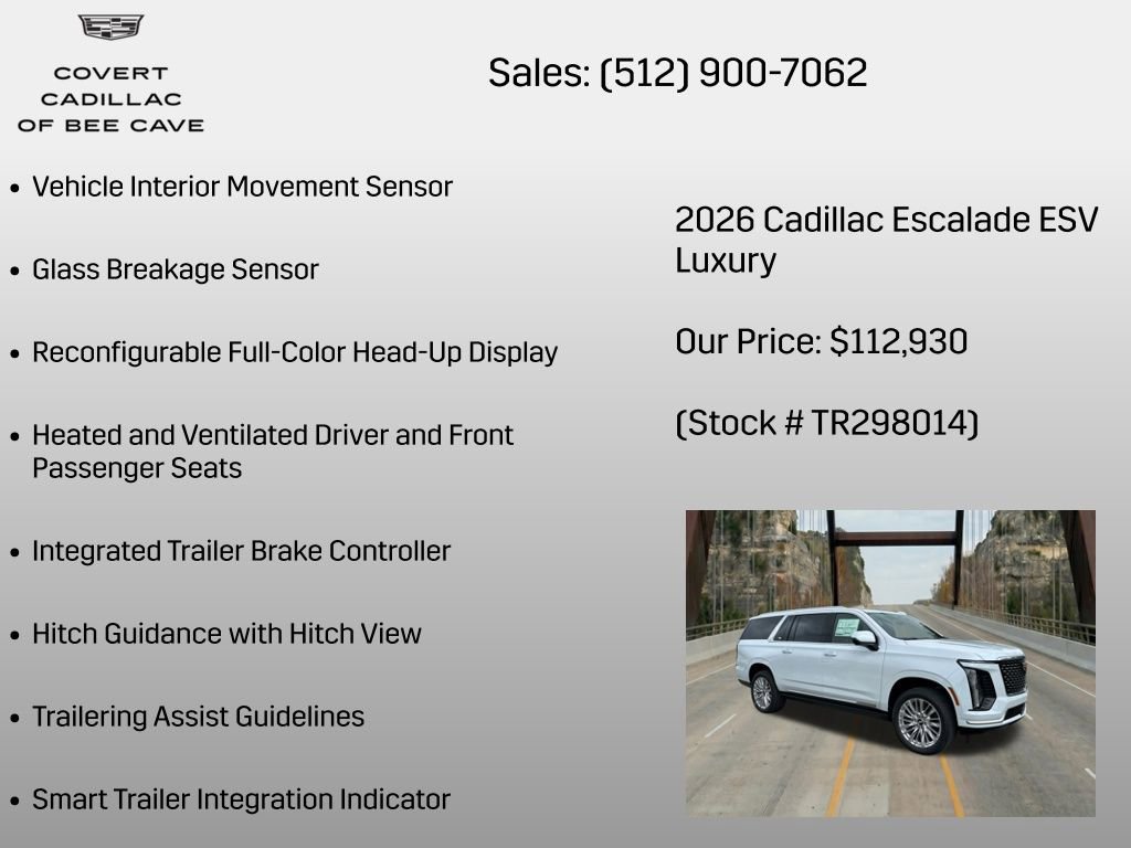 New 2026 Cadillac Escalade ESV Luxury w/ LPO, Floor Liner Package AWD/4WD image 30
