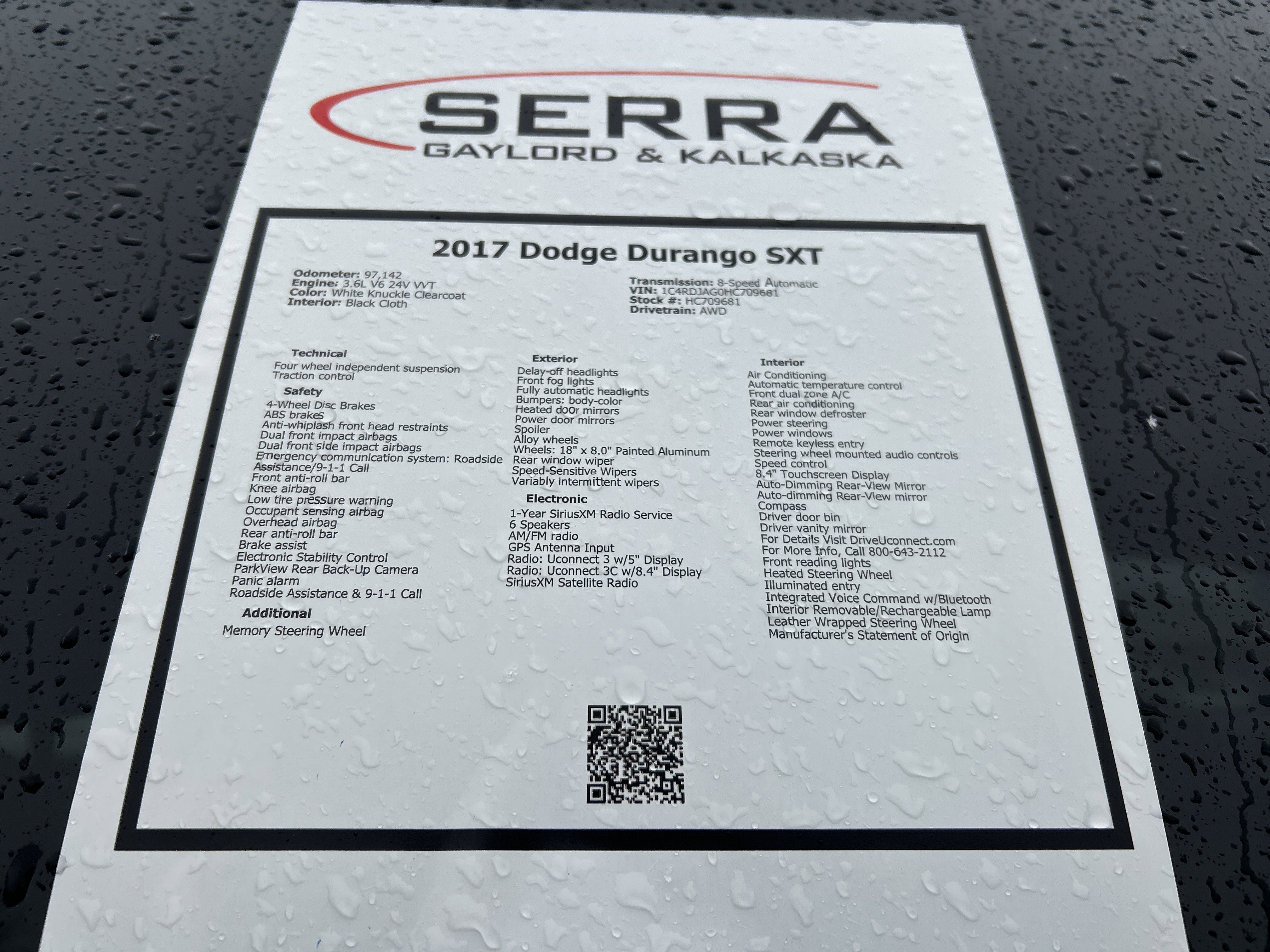 Used 2017 Dodge Durango SXT w/ Quick Order Package 23B image 24