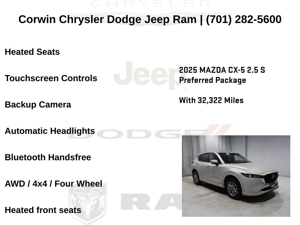 Used 2025 MAZDA CX-5 AWD 2.5 S w/ Preferred Package image 6