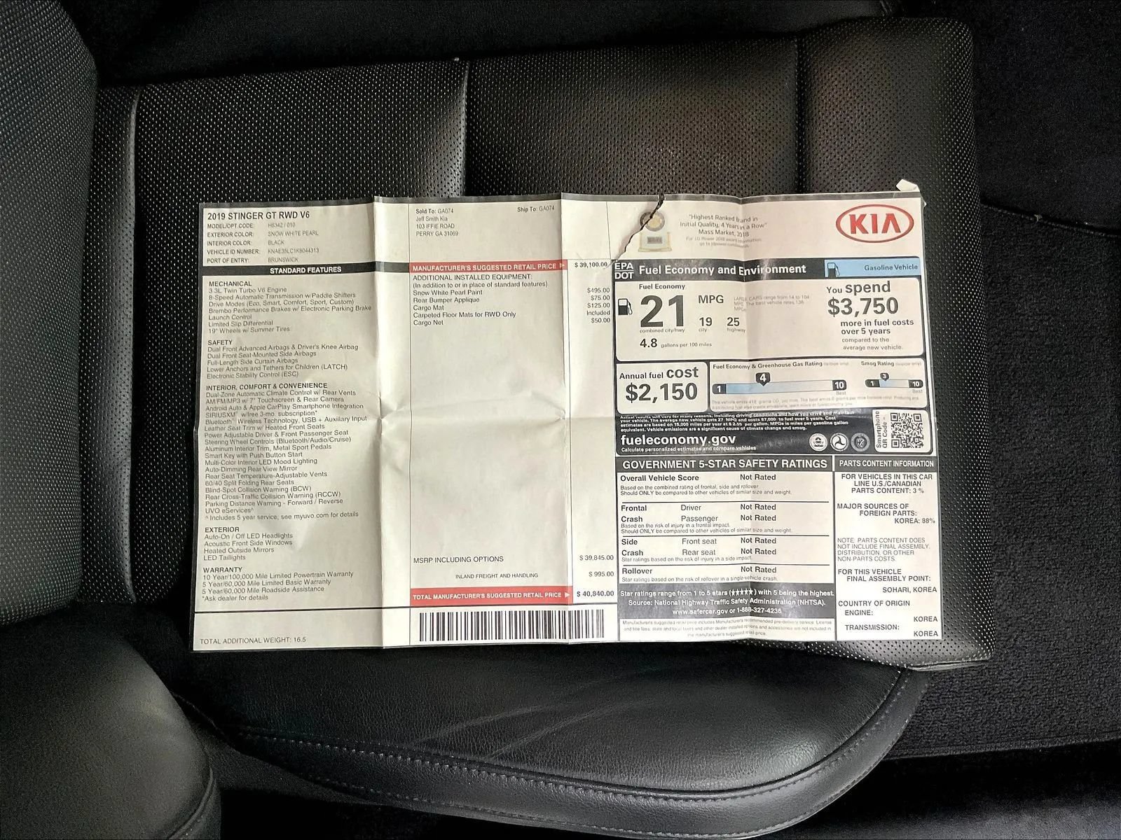 Used 2019 Kia Stinger GT RWD image 3