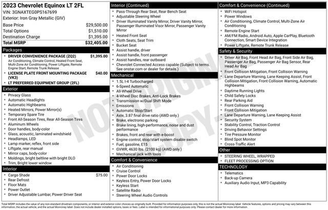 Used 2023 Chevrolet Equinox LT w/ Driver Convenience Package AWD/4WD image 2