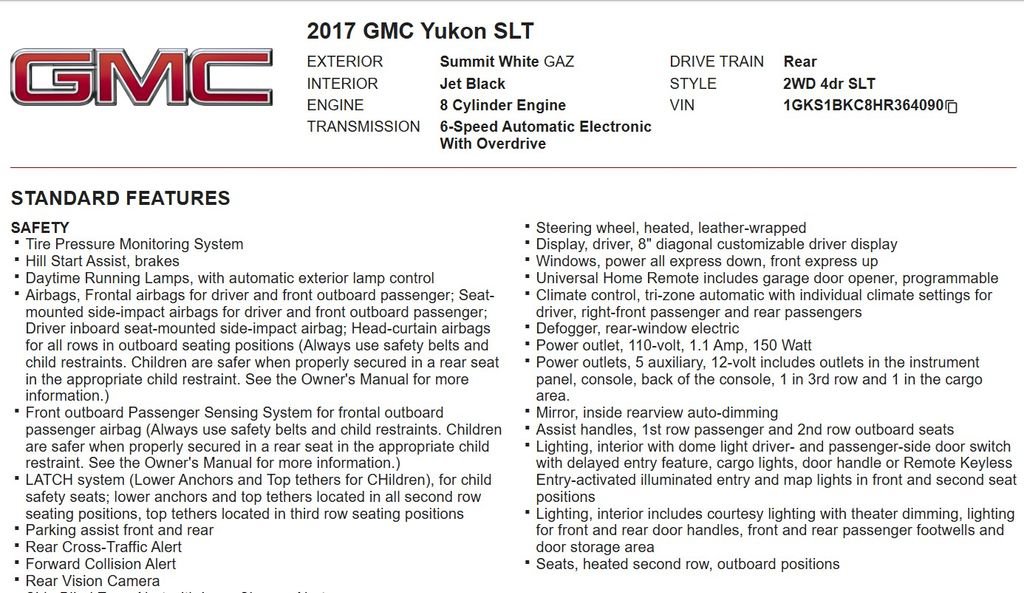 Used 2017 GMC Yukon SLT w/ Open Road Package image 17