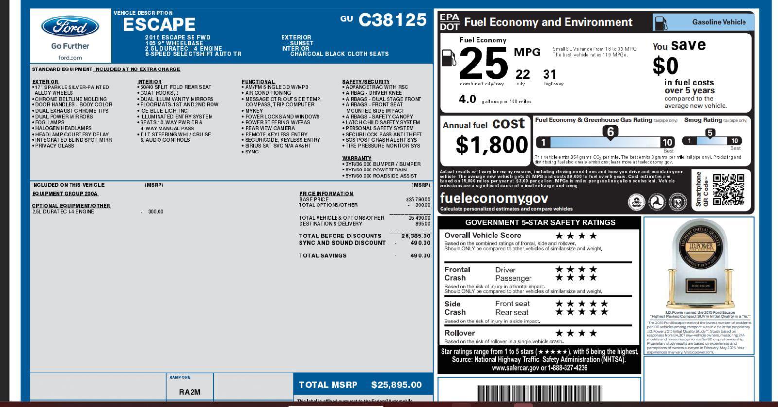 Used 2016 Ford Escape SE image 4