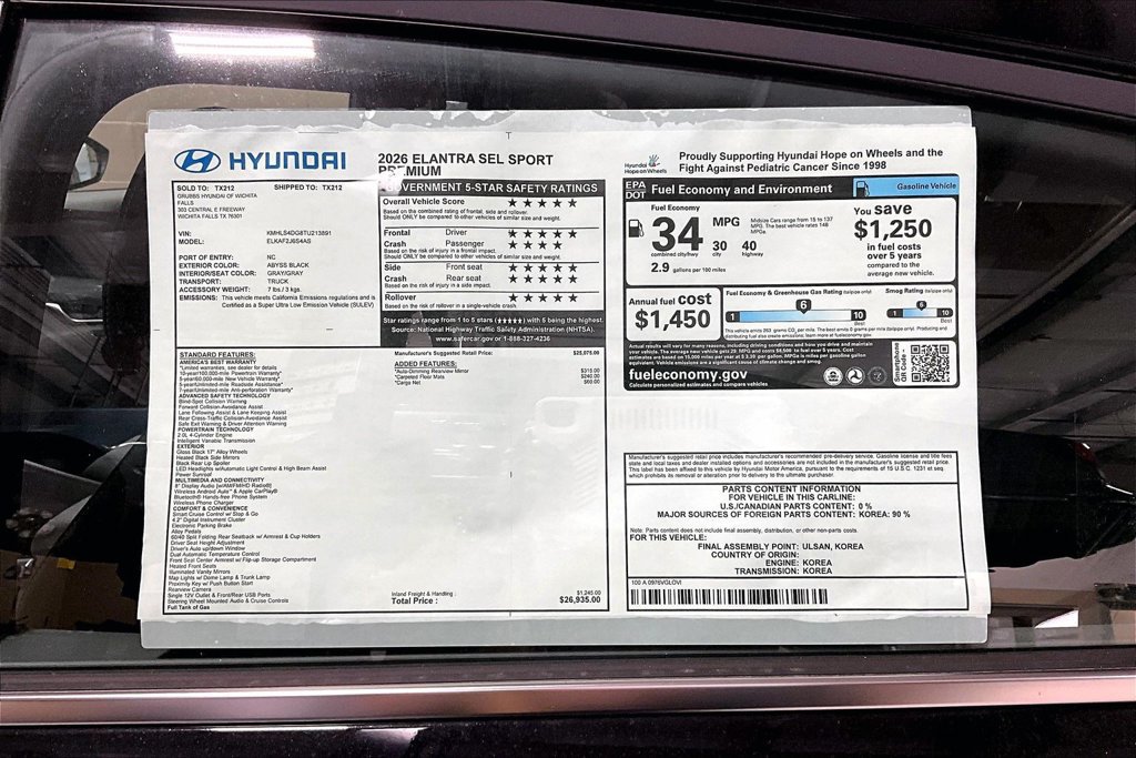 New 2026 Hyundai Elantra SEL Sport Premium FWD image 30