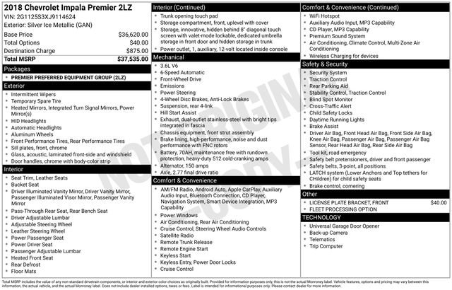 Used 2018 Chevrolet Impala Premier FWD image 15