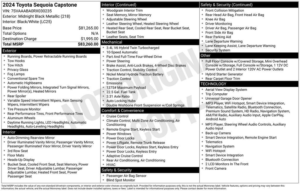 Used 2024 Toyota Sequoia Capstone AWD/4WD image 6