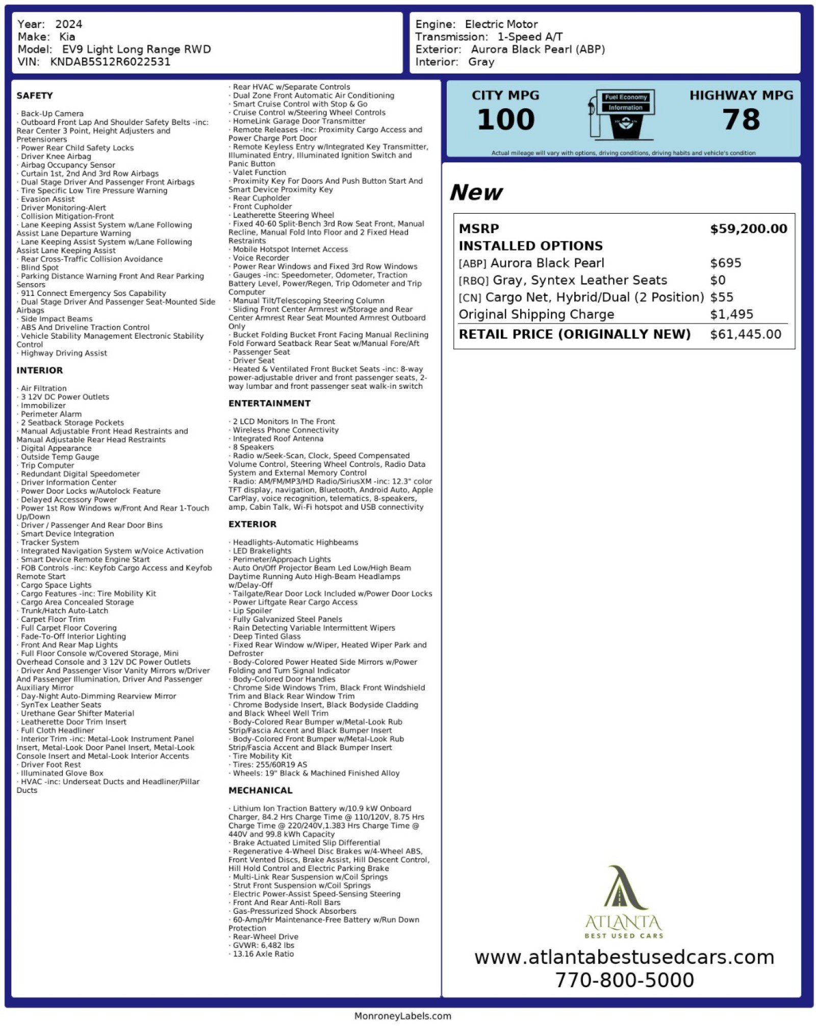 Used 2024 Kia EV9 Light Long Range image 55