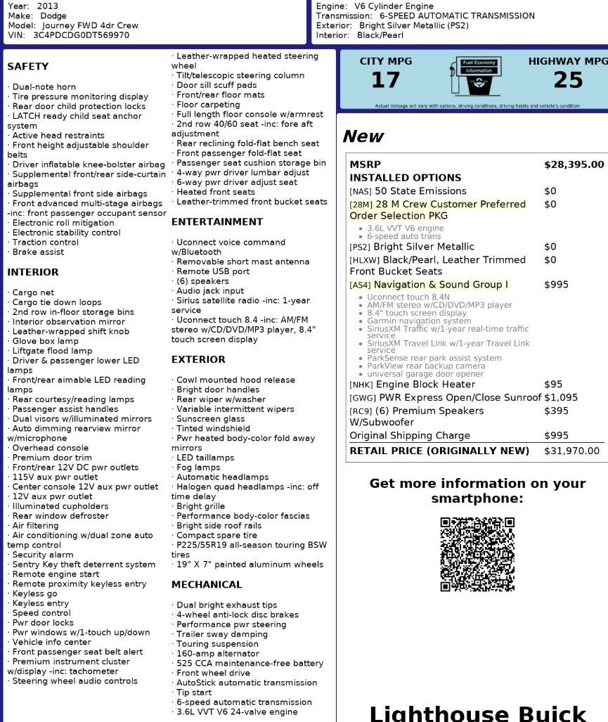 Used 2013 Dodge Journey Crew w/ Navigation & Sound Group I image 38