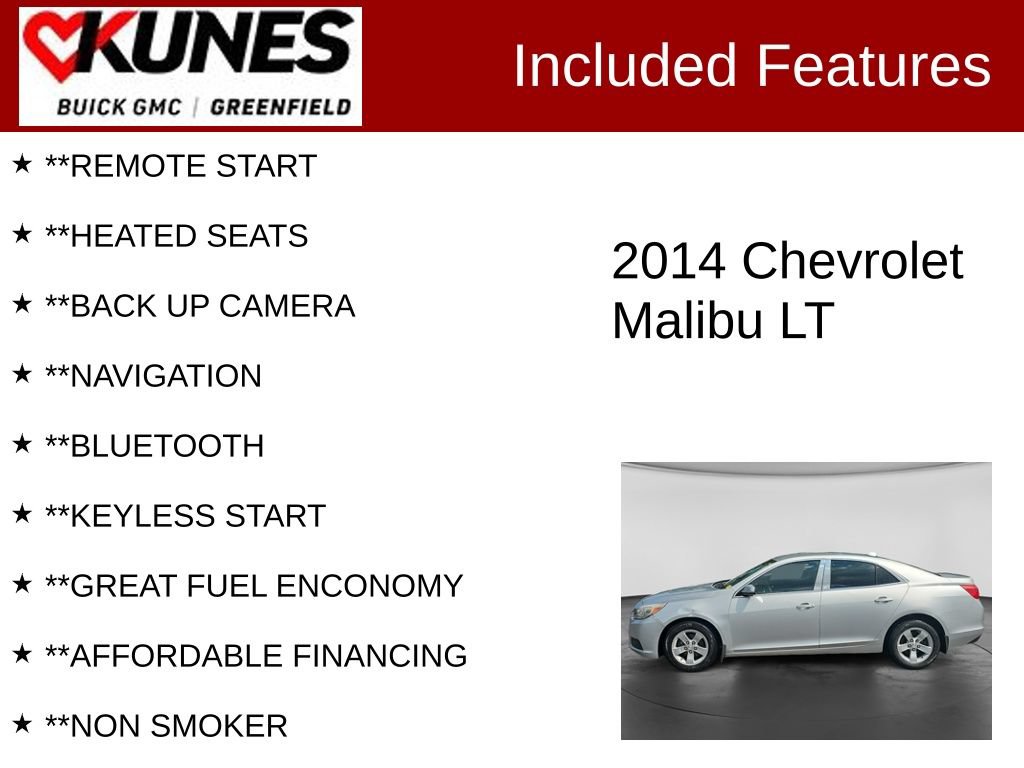 Used 2014 Chevrolet Malibu LT FWD image 2