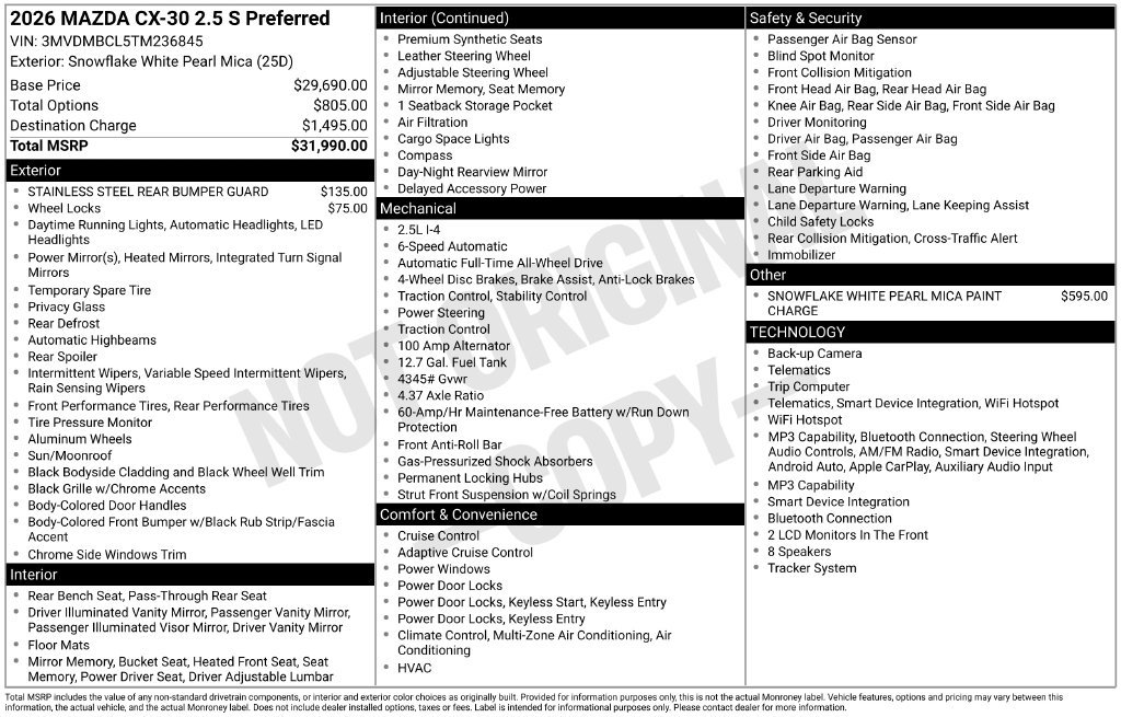 New 2026 MAZDA CX-30 AWD 2.5 S image 3