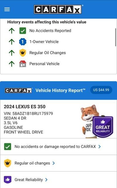 Used 2024 Lexus ES 350 w/ Premium Package image 4