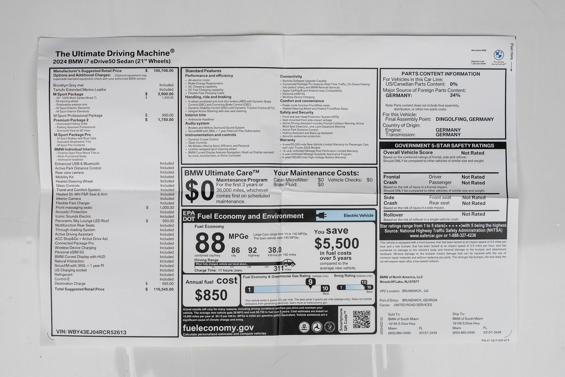 Used 2024 BMW i7 eDrive50 w/ M Sport Package image 79