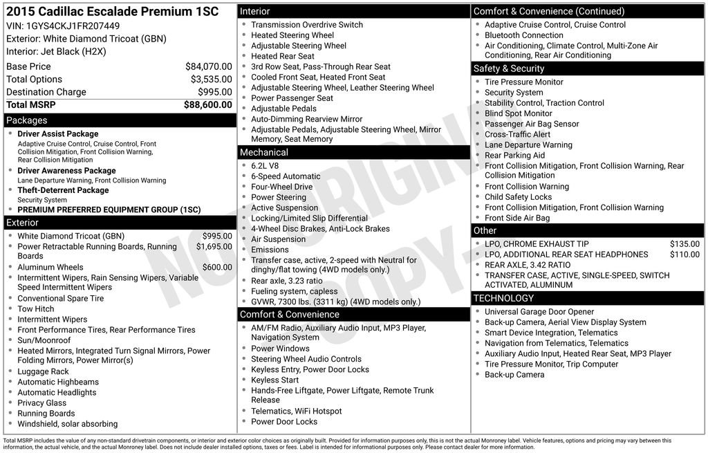 Used 2015 Cadillac Escalade Premium image 2