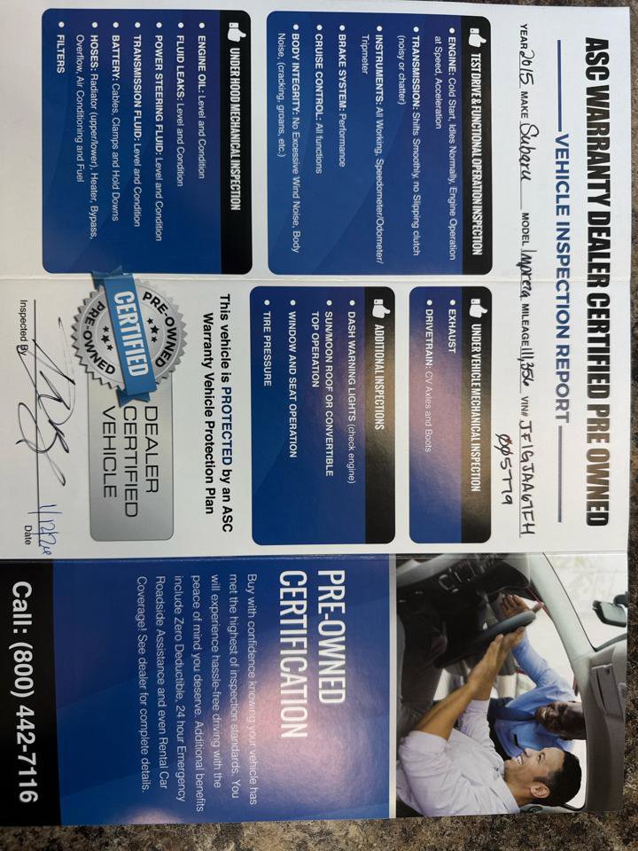 Used 2015 Subaru Impreza 2.0i AWD/4WD image 43