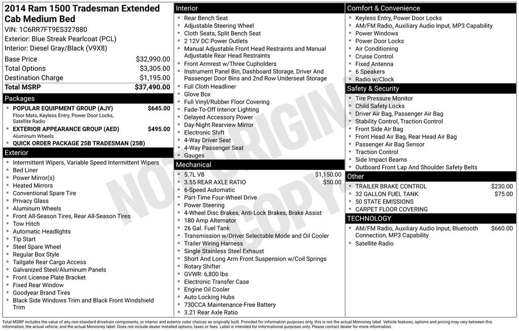 Used 2014 RAM 1500 Tradesman w/ Popular Equipment Group AWD/4WD image 4