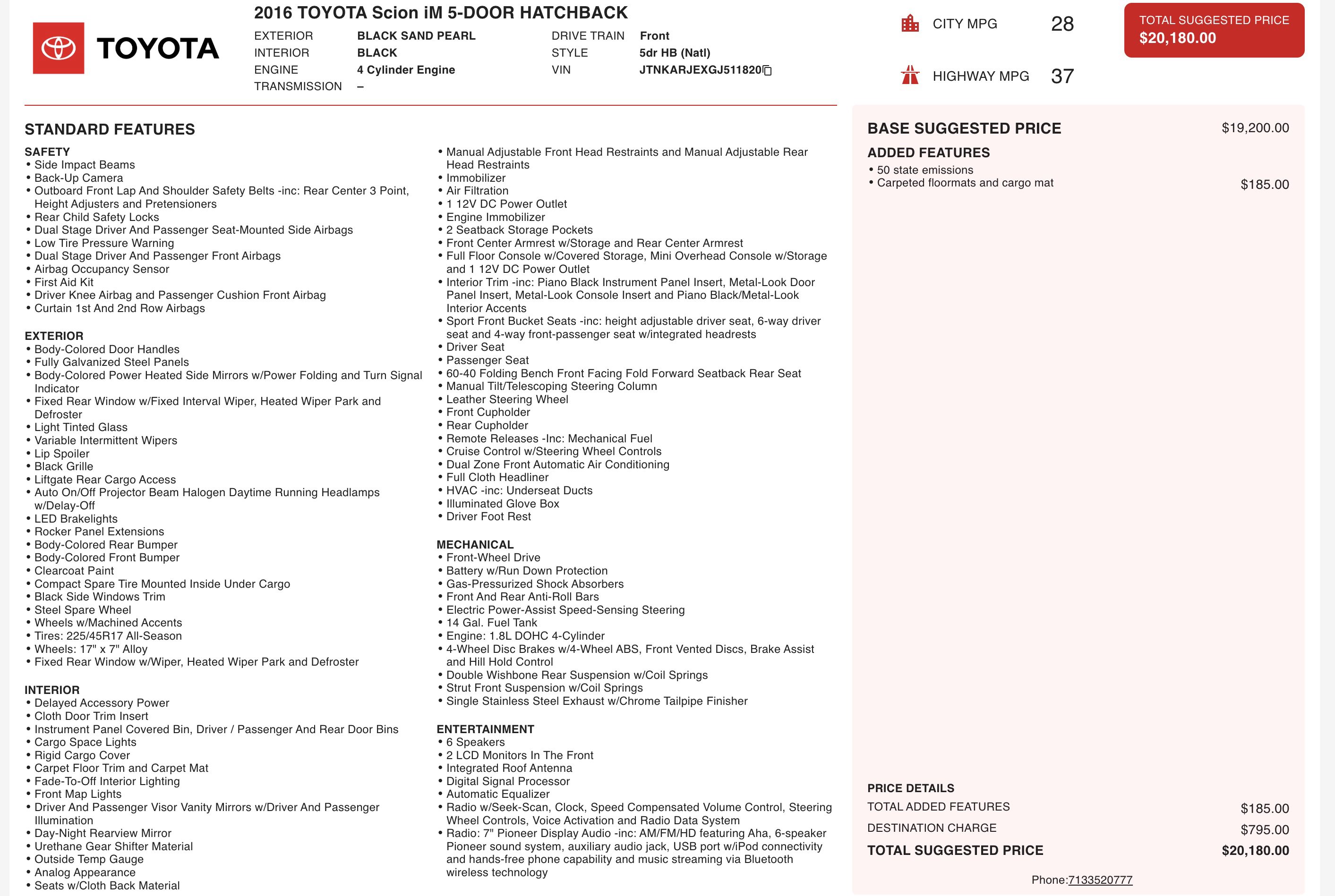 Used 2016 Scion iM image 3