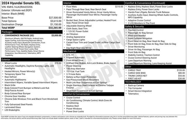 Certified 2024 Hyundai Sonata SEL w/ Convenience Package FWD image 32