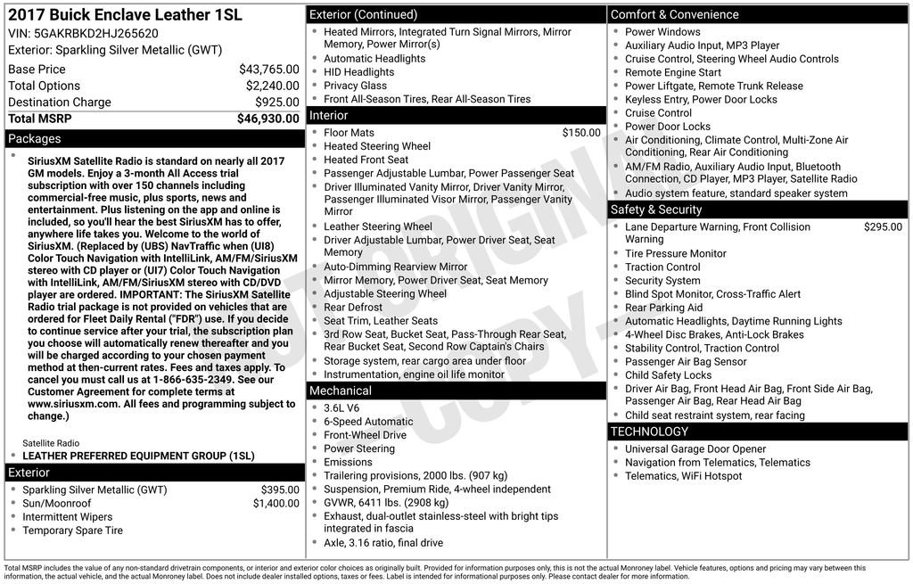 Used 2017 Buick Enclave Leather image 36