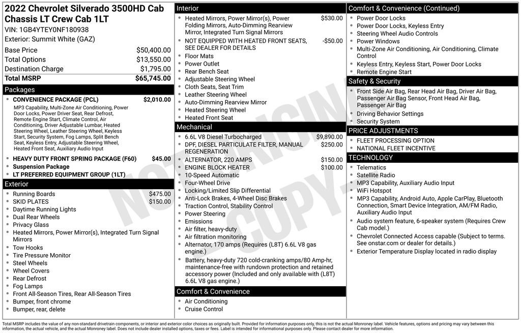 Used 2022 Chevrolet Silverado 3500 LT w/ Convenience Package AWD/4WD image 2