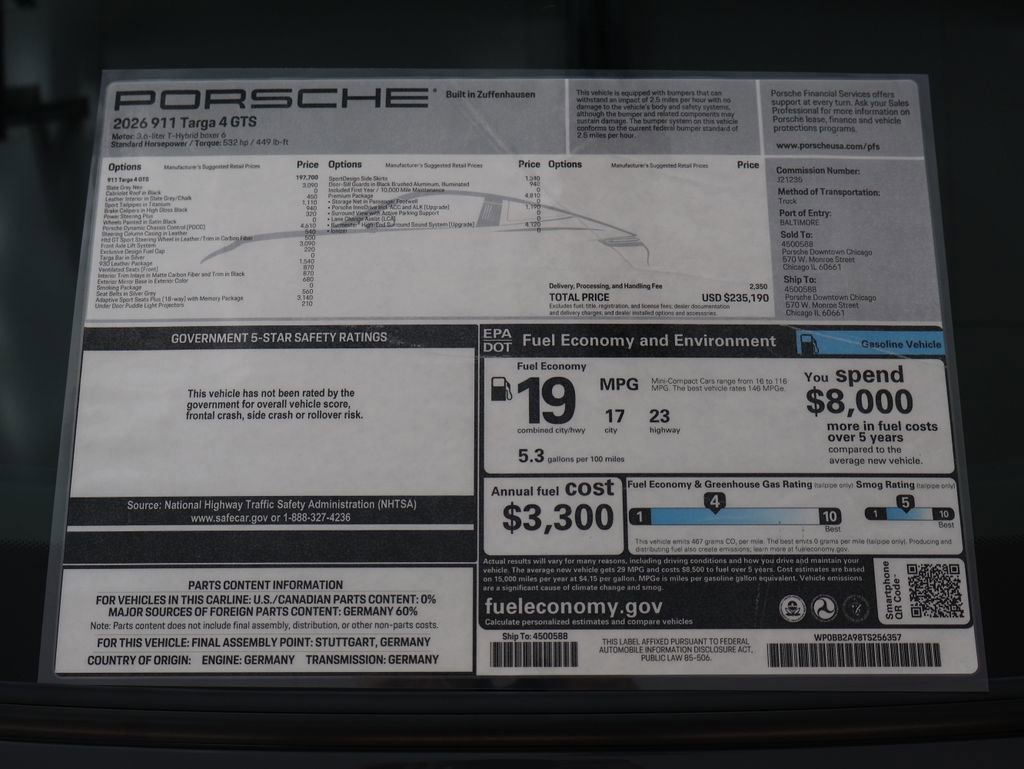 Used 2026 Porsche 911 Targa 4 GTS AWD/4WD image 45