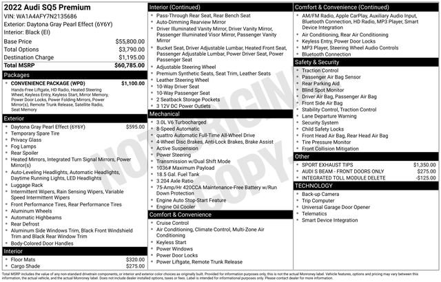 Used 2022 Audi SQ5 Premium w/ Convenience Package image 5