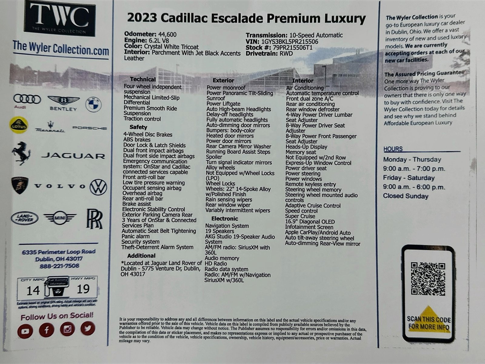 Used 2023 Cadillac Escalade Premium Luxury RWD image 48