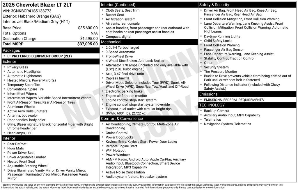 New 2025 Chevrolet Blazer LT image 6