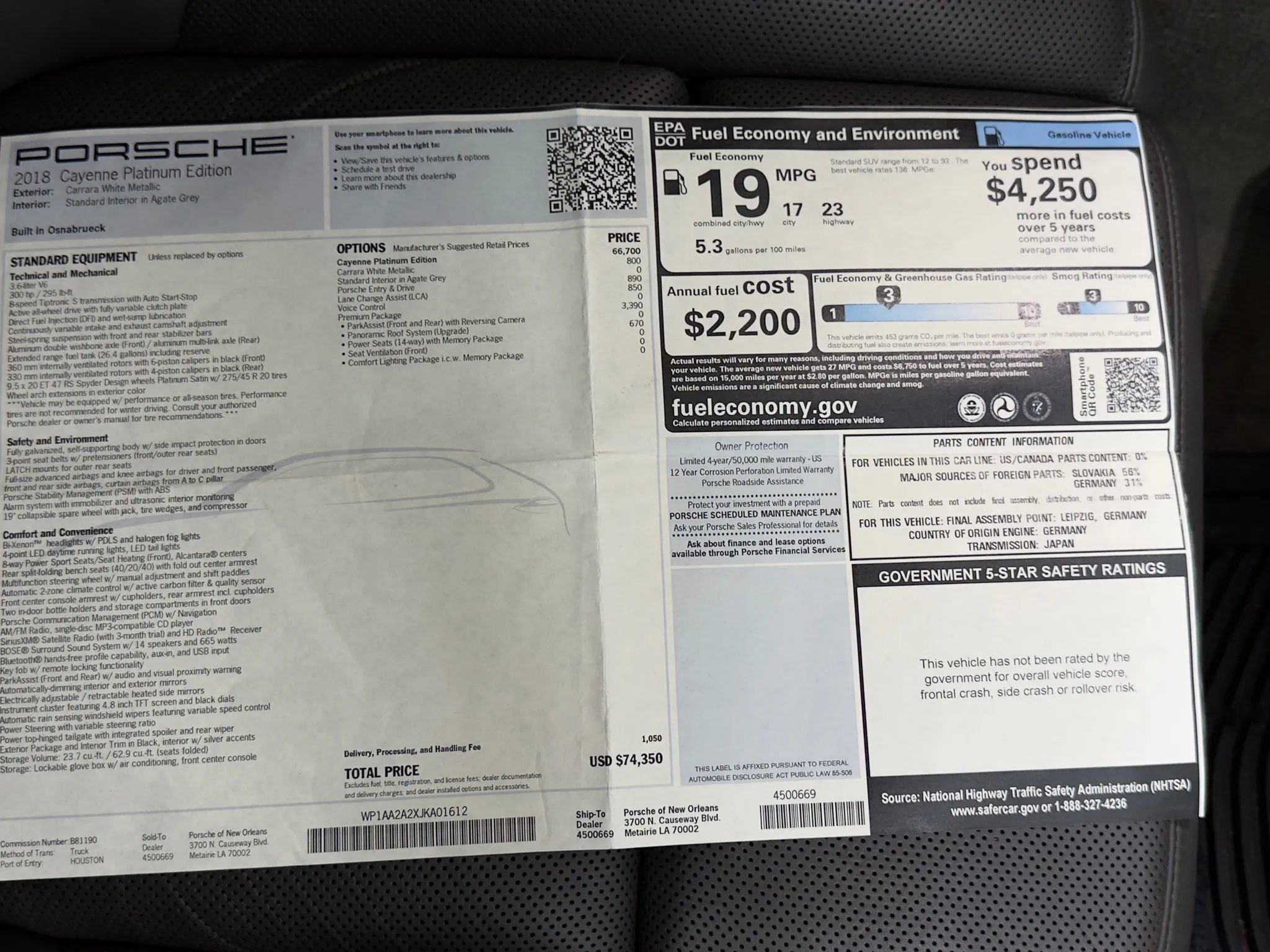 Used 2018 Porsche Cayenne Platinum Edition image 3
