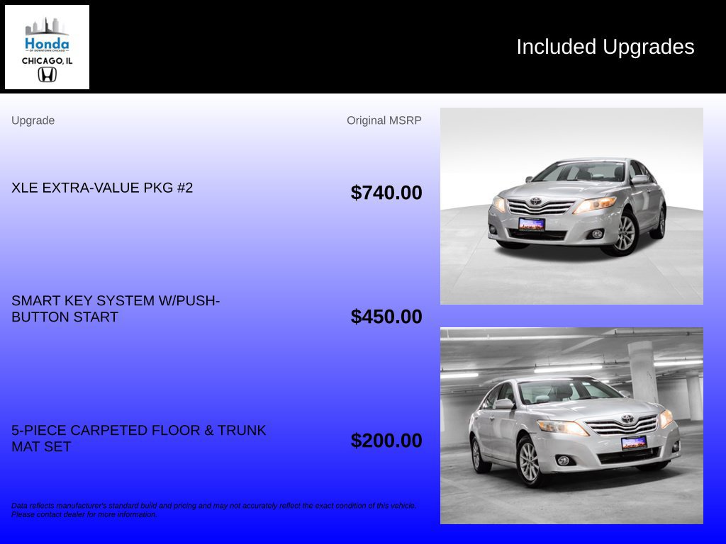Used 2011 Toyota Camry XLE w/ XLE Extra-Value Pkg #2 FWD image 10