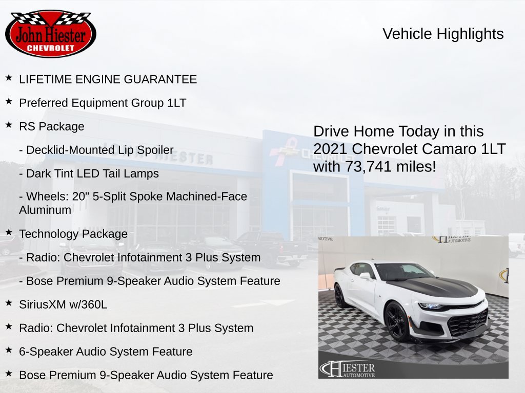 Used 2021 Chevrolet Camaro LT w/ RS Package RWD image 6