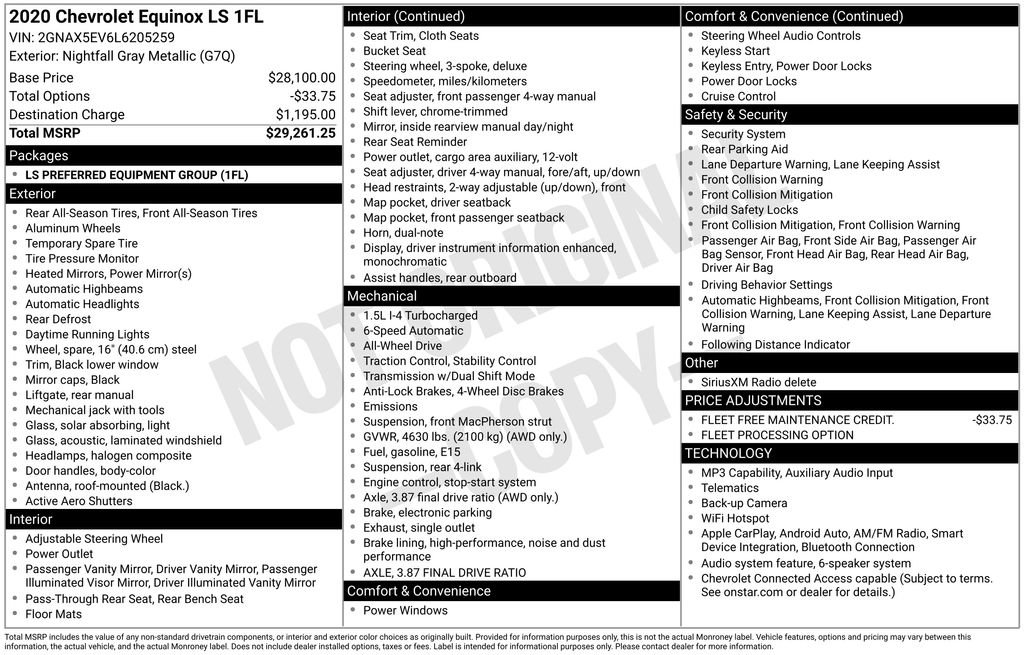 Used 2020 Chevrolet Equinox LS AWD/4WD image 4