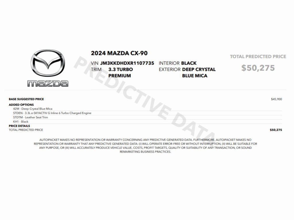 Used 2024 MAZDA CX-90 3.3 Turbo w/ Premium Package image 2