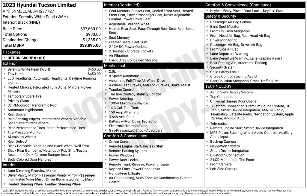 Used 2023 Hyundai Tucson Limited AWD/4WD image 33