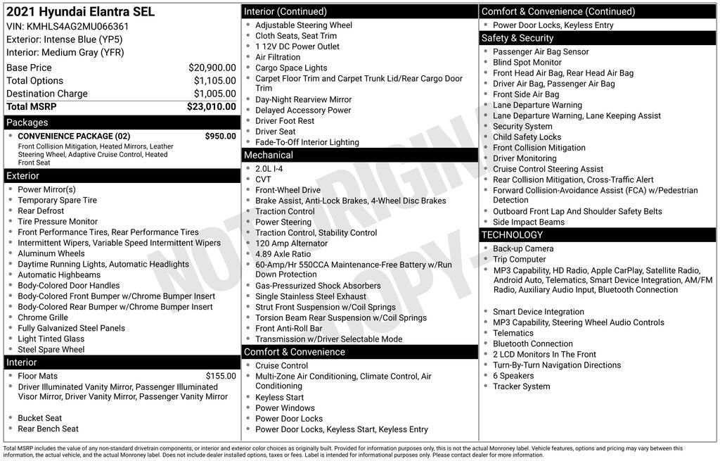 Used 2021 Hyundai Elantra SEL w/ Convenience Package FWD image 4
