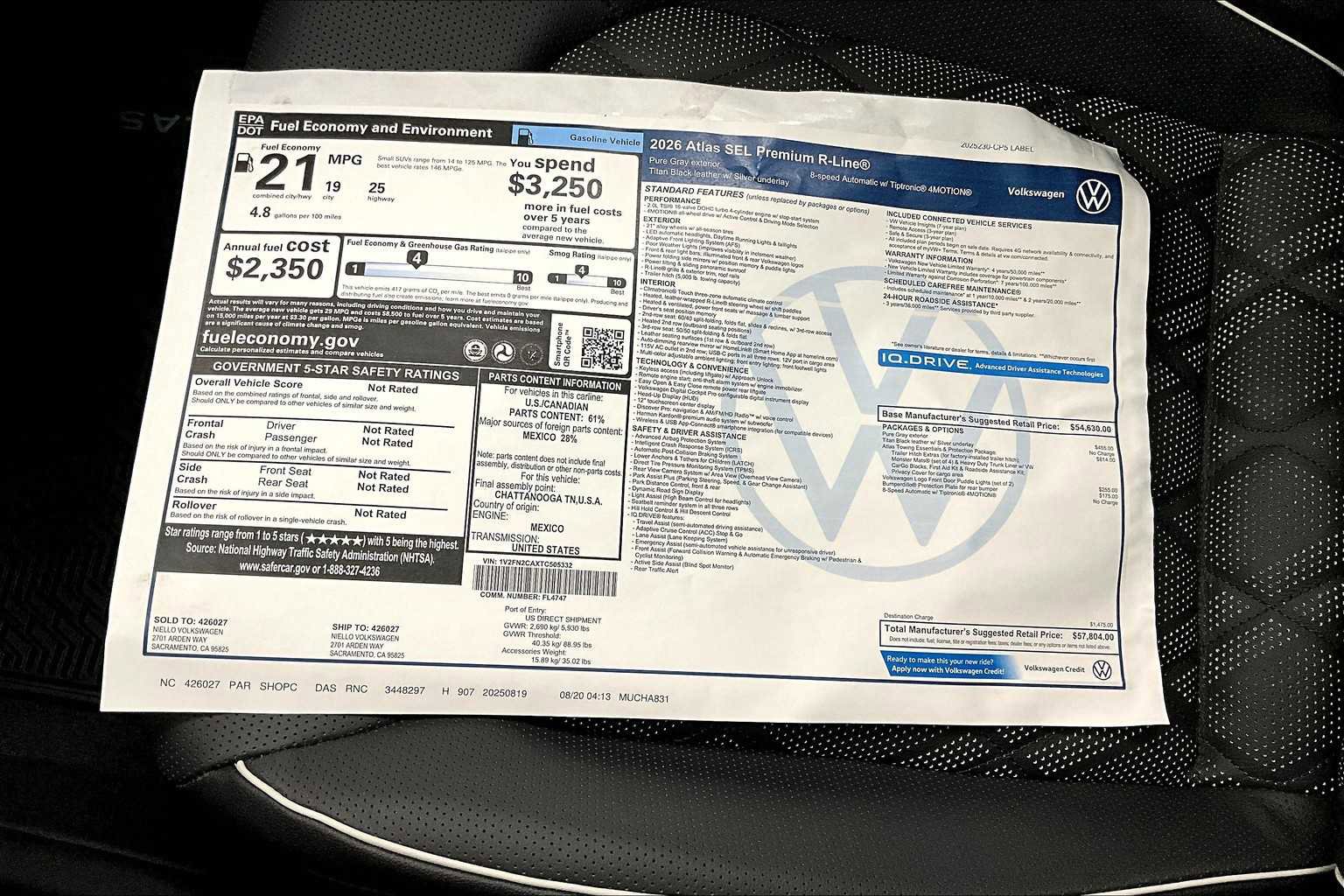 New 2026 Volkswagen Atlas SEL Premium R-Line image 36