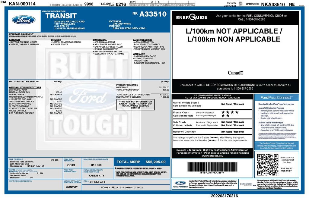 Used 2022 Ford Transit 250 148 High Roof AWD image 2