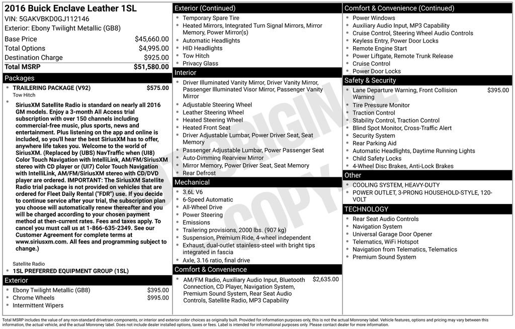 Used 2016 Buick Enclave Leather w/ Trailering Package image 7