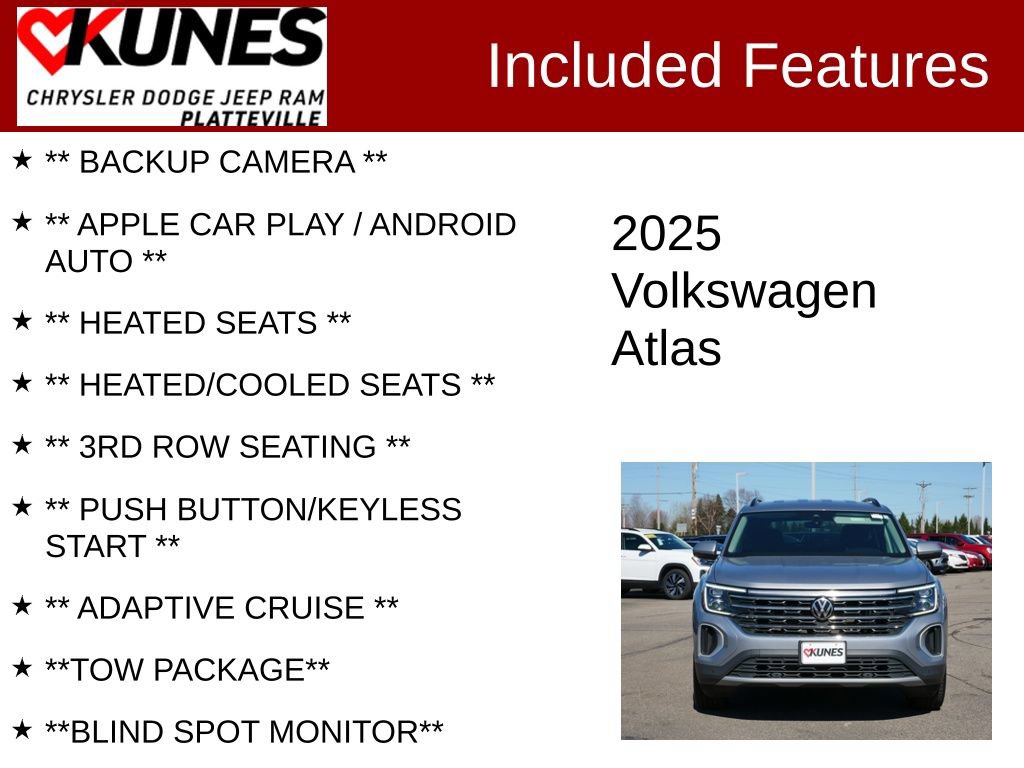 Used 2025 Volkswagen Atlas SE AWD/4WD image 2