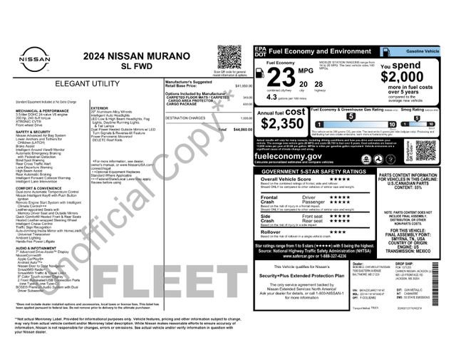 Used 2024 Nissan Murano SL w/ Cargo Package image 24