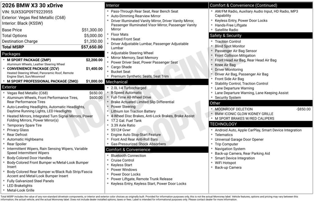 Certified 2026 BMW X3 xDrive30i w/ M Sport Package AWD/4WD image 6