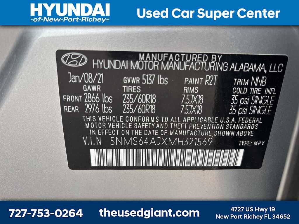 Used 2021 Hyundai Santa Fe SEL w/ Convenience Package FWD image 12