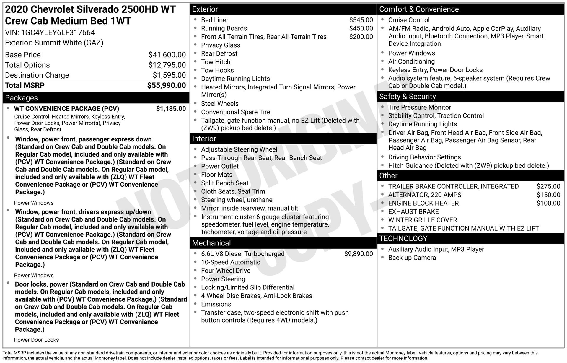 Used 2020 Chevrolet Silverado 2500 W/T w/ WT Convenience Package image 30