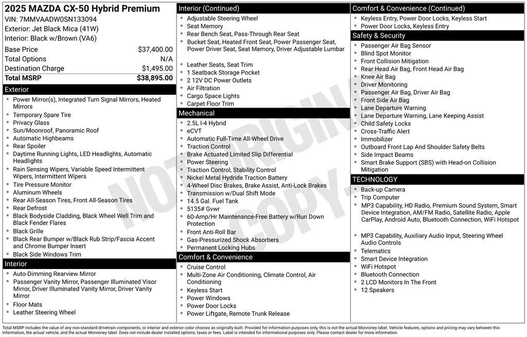 Used 2025 MAZDA CX-50 AWD 2.5 Hybrid w/ Premium Pkg image 5