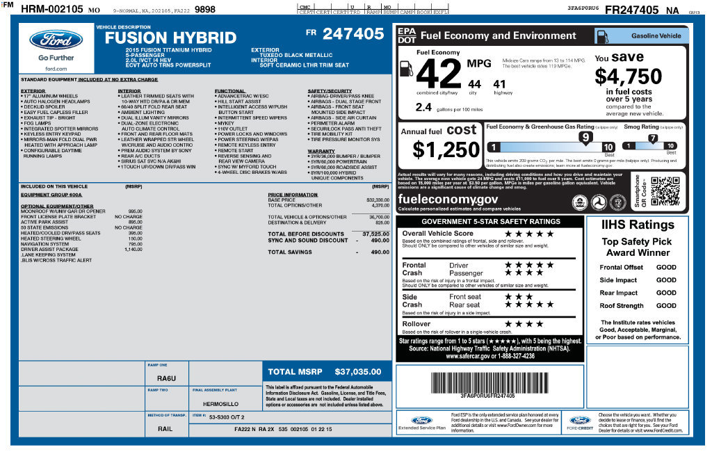 Used 2015 Ford Fusion Titanium FWD image 37