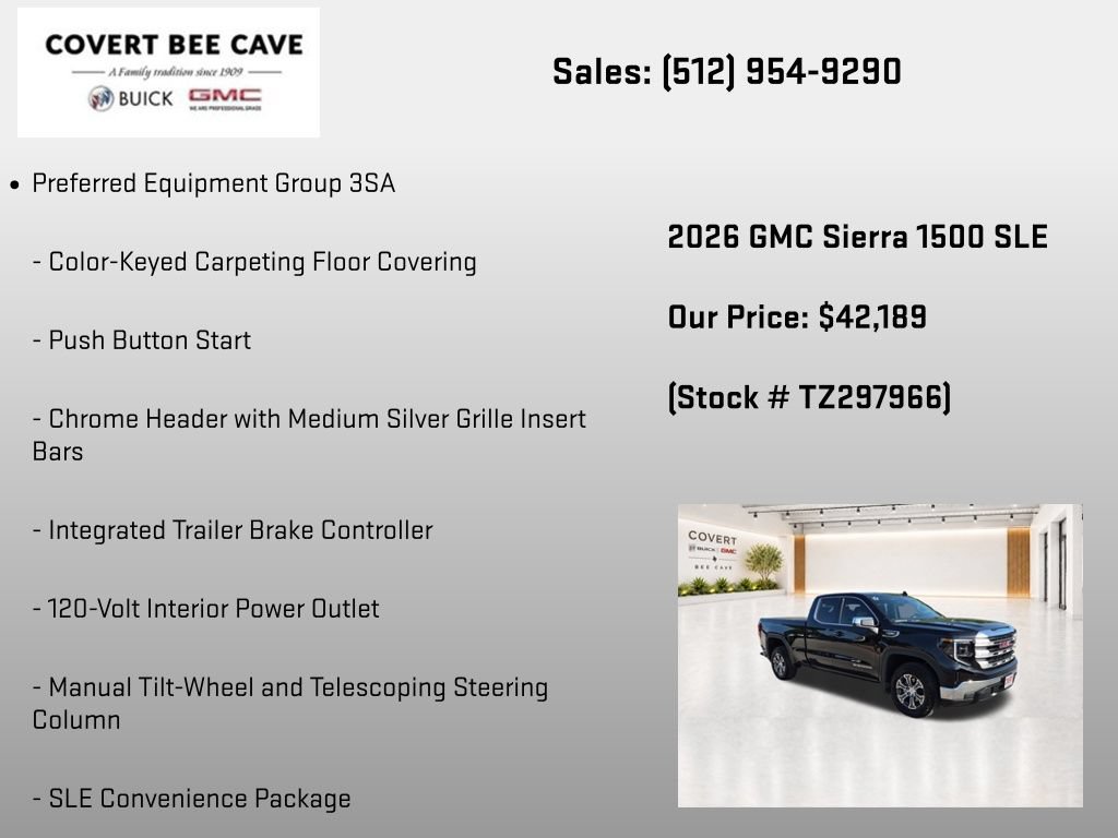 New 2026 GMC Sierra 1500 SLE w/ Preferred Package RWD image 14
