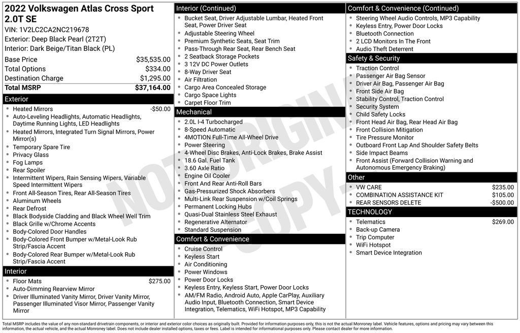 Used 2022 Volkswagen Atlas Cross Sport SE AWD/4WD image 9