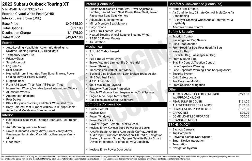 Used 2022 Subaru Outback Touring XT image 3