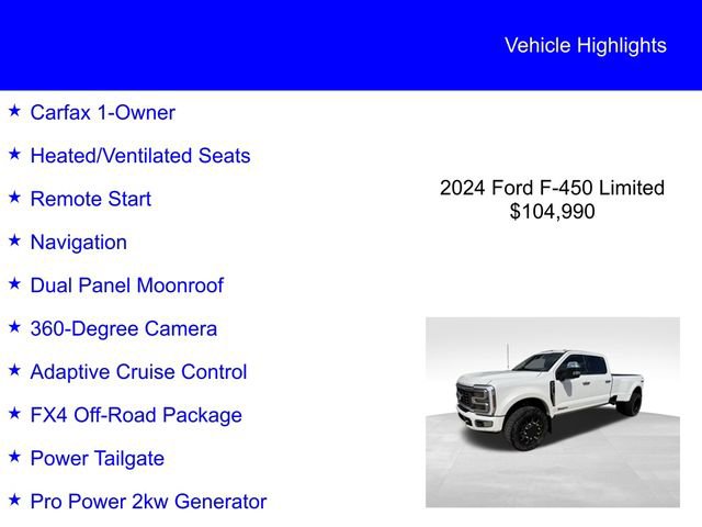 Used 2024 Ford F450 Limited w/ FX4 Off-Road Package AWD/4WD image 2