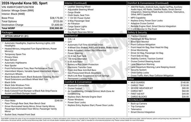 New 2026 Hyundai Kona SEL Sport image 24